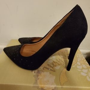 Black sequin heels